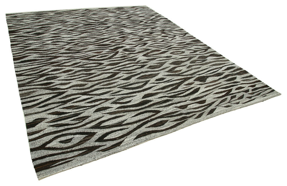 Rug N Carpet - Handmade Turkish 8' 2'' x 10' 1'' Modern Design Wool Kilim Rug