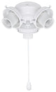 22002-21 3-Light Ceiling Fan Fitter Light Kit With Pull Chain, Painted White