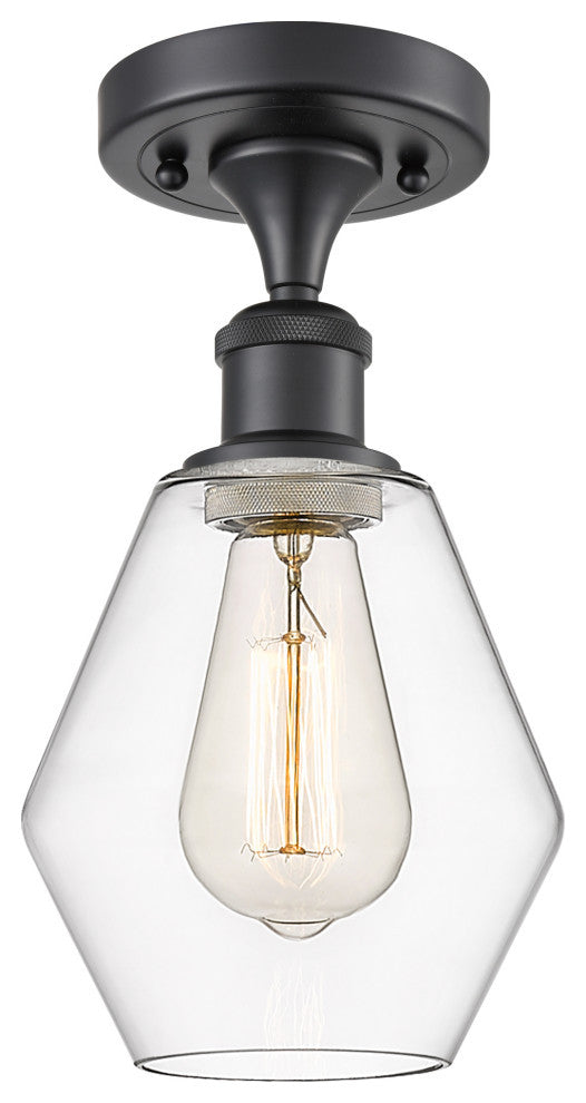 Innovations 516-1C-BK-G652-6-LED 1-Light Semi-Flush Mount, Matte Black