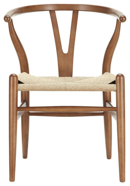 Wishbone Chair Wood, Wishbone Chair With Nature Seat, Brown