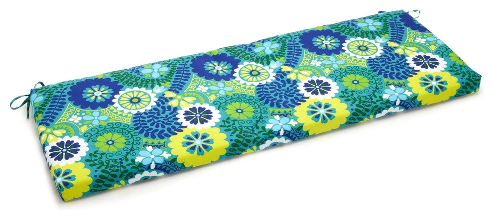 57"x19" Outdoor Spun Polyester Loveseat Cushion, Luxury Azure