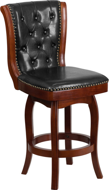 26" Cherry Wood Stool