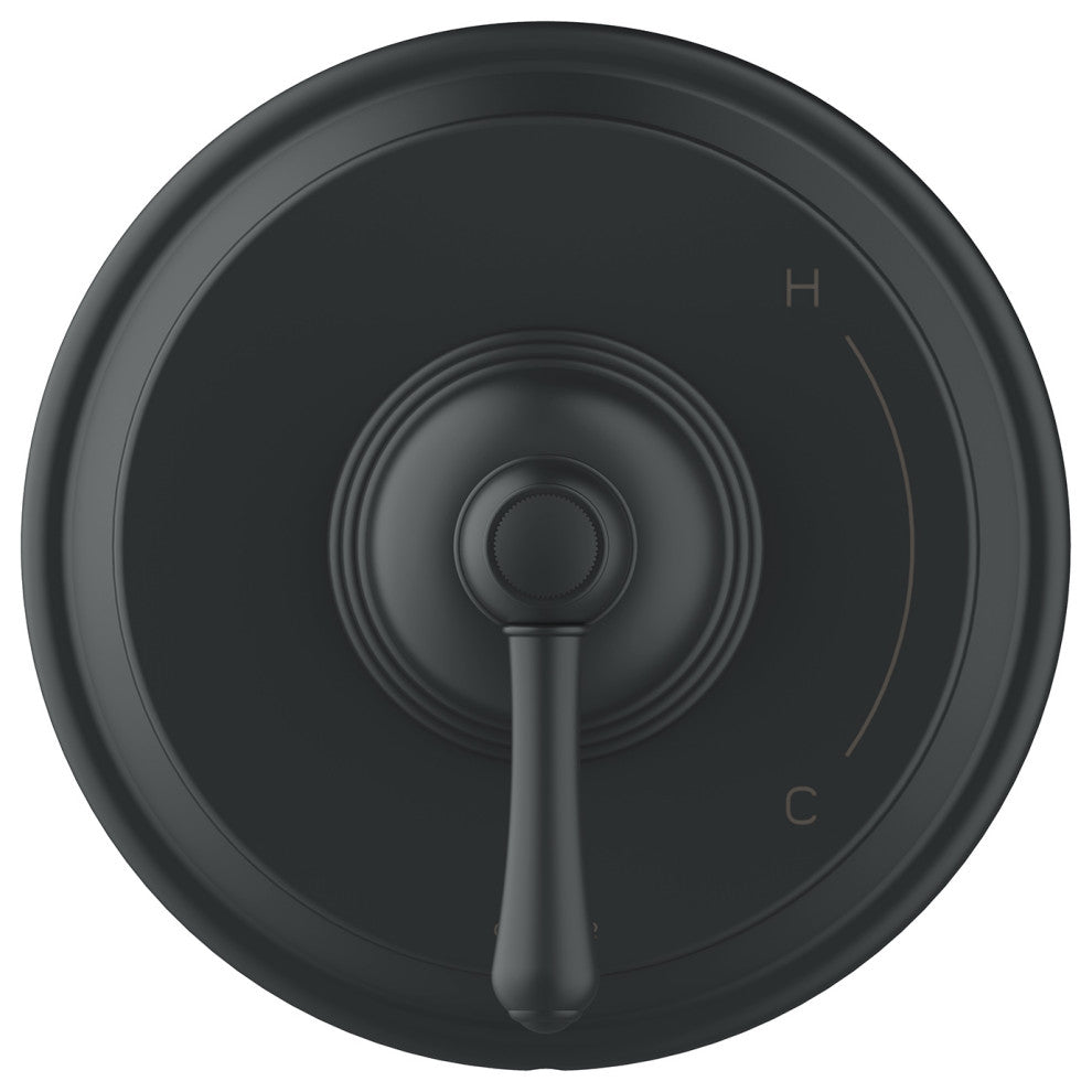 Opulence Single Handle Pressure Balance Trim Kit for Valve Only Satin Black