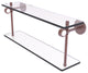 Clearview 22" Two Tiered Glass Shelf with Groovy Accents, Antique Copper