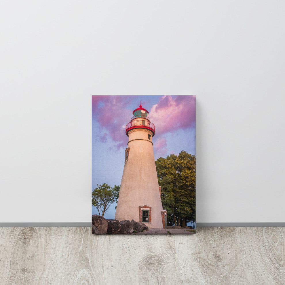 Marblehead Lighthouse at Sunset Coastal Landscape Canvas Prints, 12" X 16"