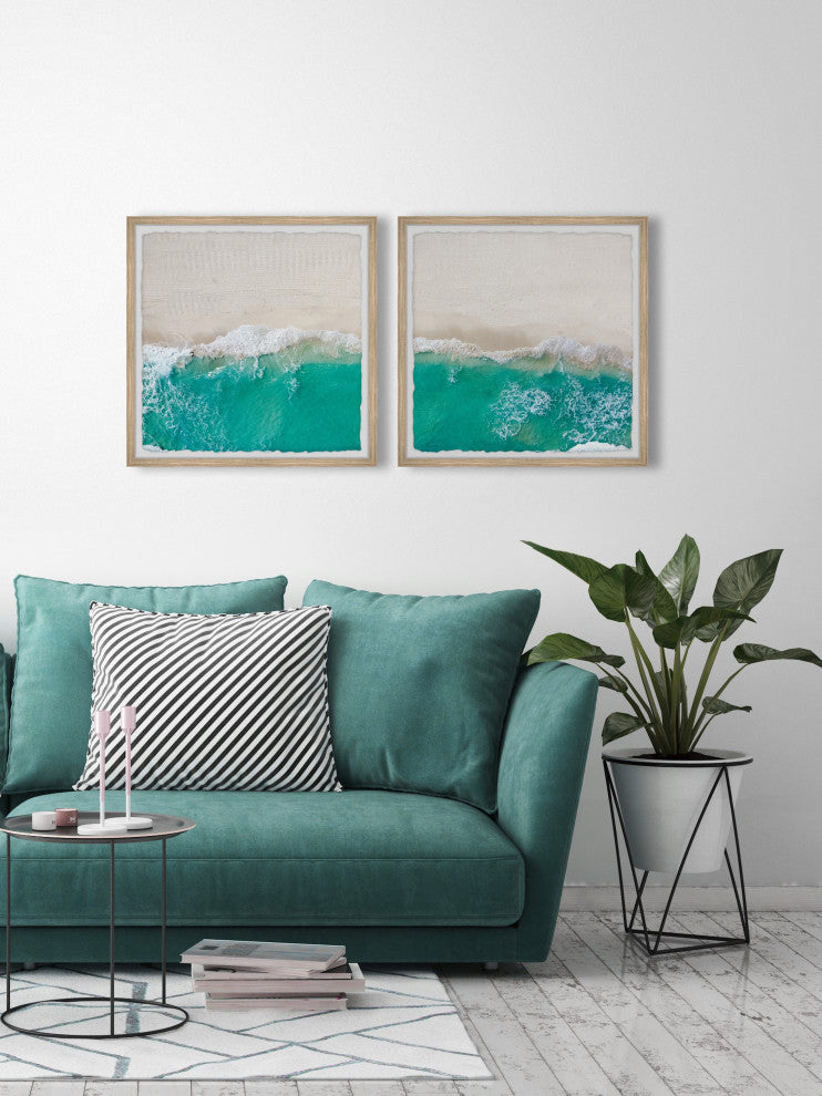 Beach and Sunshine Diptych, Set of 2, 12x12 Panels