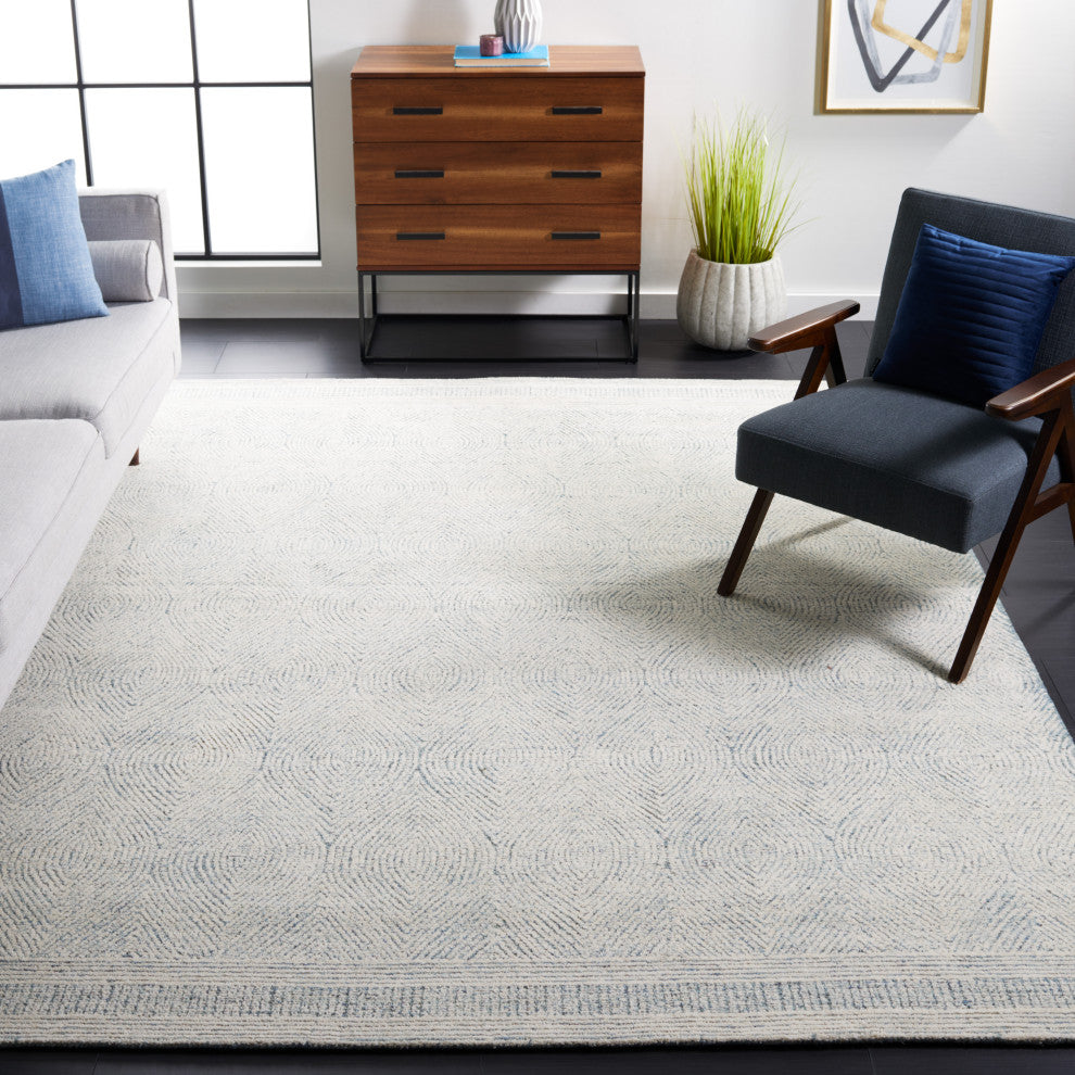 Safavieh Couture Abstract Collection, ABT340 Rug, Ivory/Blue, 12'x18'