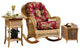 Spice Island Rocker, Natural, Botanical-Fern Fabric