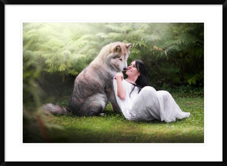 "Saved by the wolf" Framed Digital Print by Ghizzi Panizza Alberto, 38"x28"