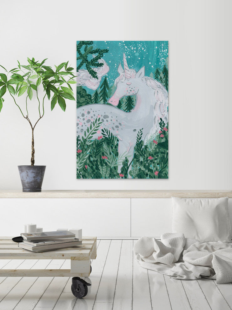 "Unicorn at Night" Painting Print on Wrapped Canvas, 40"x60"