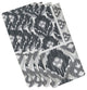 Free Spirit, Geometric Print Napkin, Gray, Set of 4