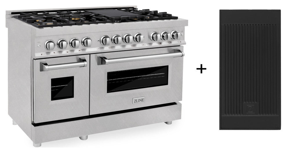 ZLINE 48" Dual Fuel Range With Griddle and Brass Burners