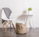DII Burlap Bin Lattice Gray Round Medium 12x15x15"