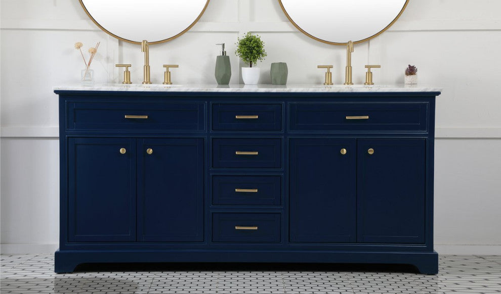 Home Living 72" Double Bathroom Vanity, Blue