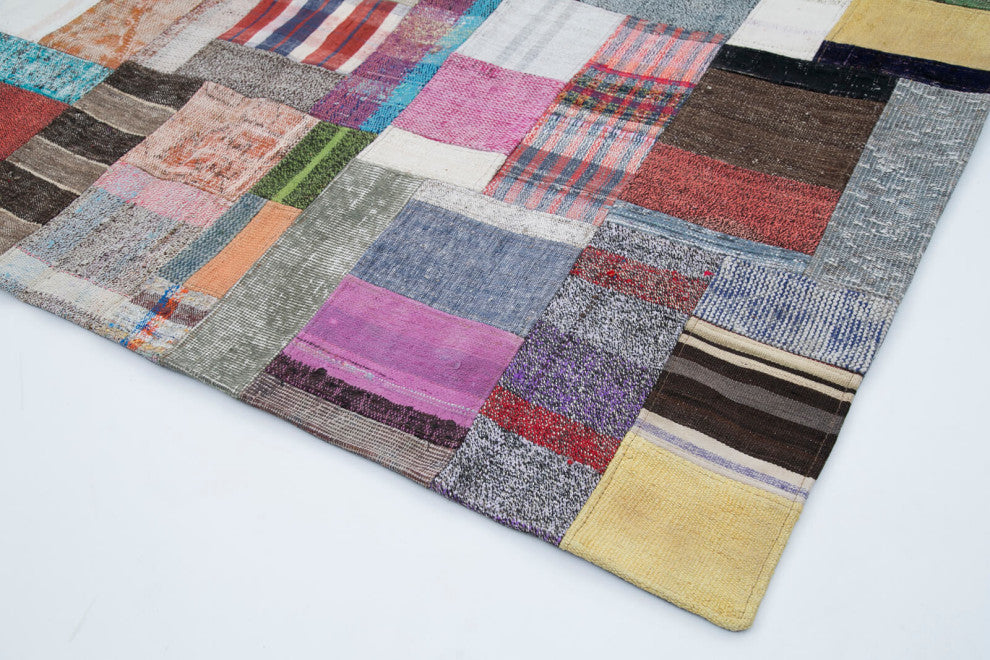 Rug N Carpet - Handmade Oriental 6' 7'' x 9' 10'' Rustic Patchwork Kilim Rug