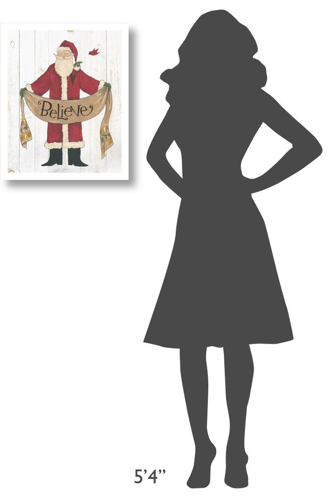 "Vintage St Nick IV on White Wood" Paper Print by Anne Tavoletti, 18"x22"