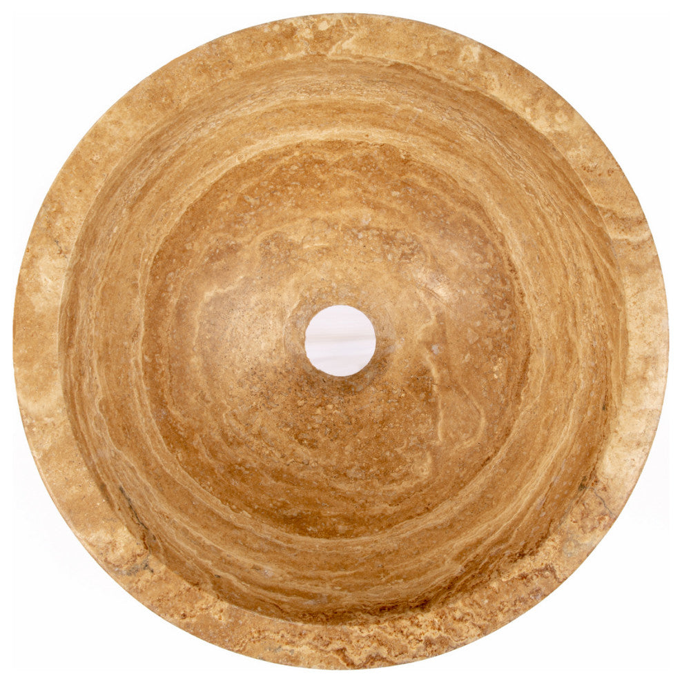 Eden Bath EB_S003BT-H Small Vessel Sink Bowl - Honed Beige Travertine