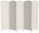 6' Tall Diamond Weave Fiber Room Divider, White, 5 Panel