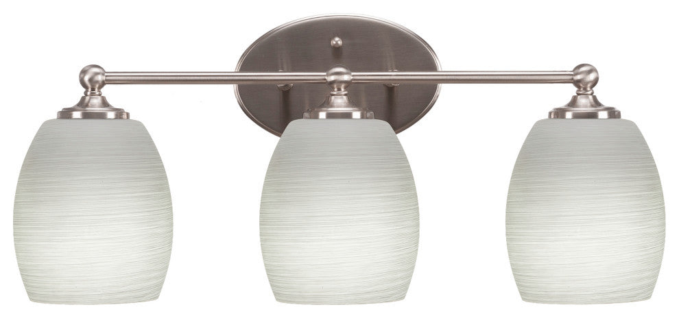 Capri 3-Light Bath Bar, Brushed Nickel/White Linen