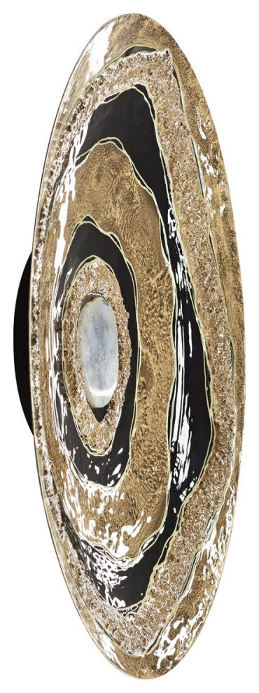 Cyan Large Skipping Rocks Wall Dï¿½cor 11325, Gold And Black