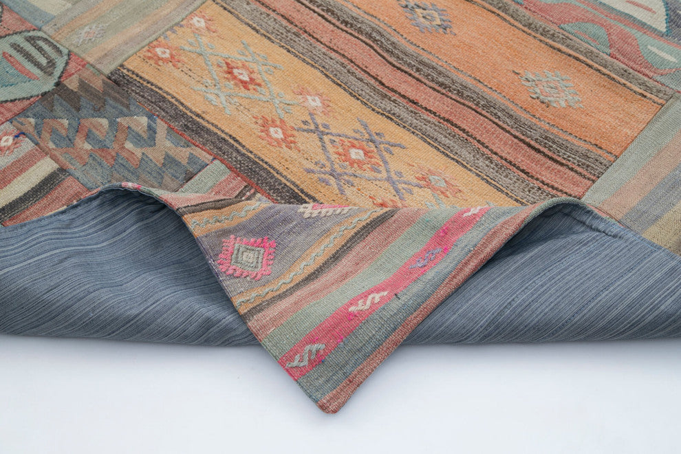 Rug N Carpet - Handmade Turkish 6' 8'' x 9' 11'' Vintage Patchwork Kilim Rug