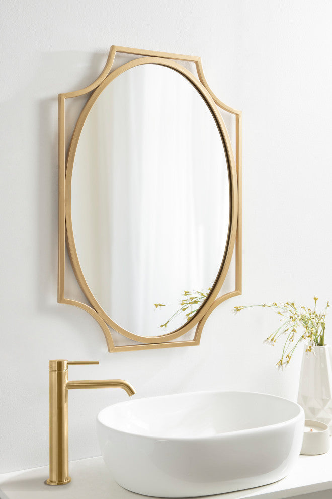 Rateau Scalloped Wall Mirror, Gold, 20"x30"