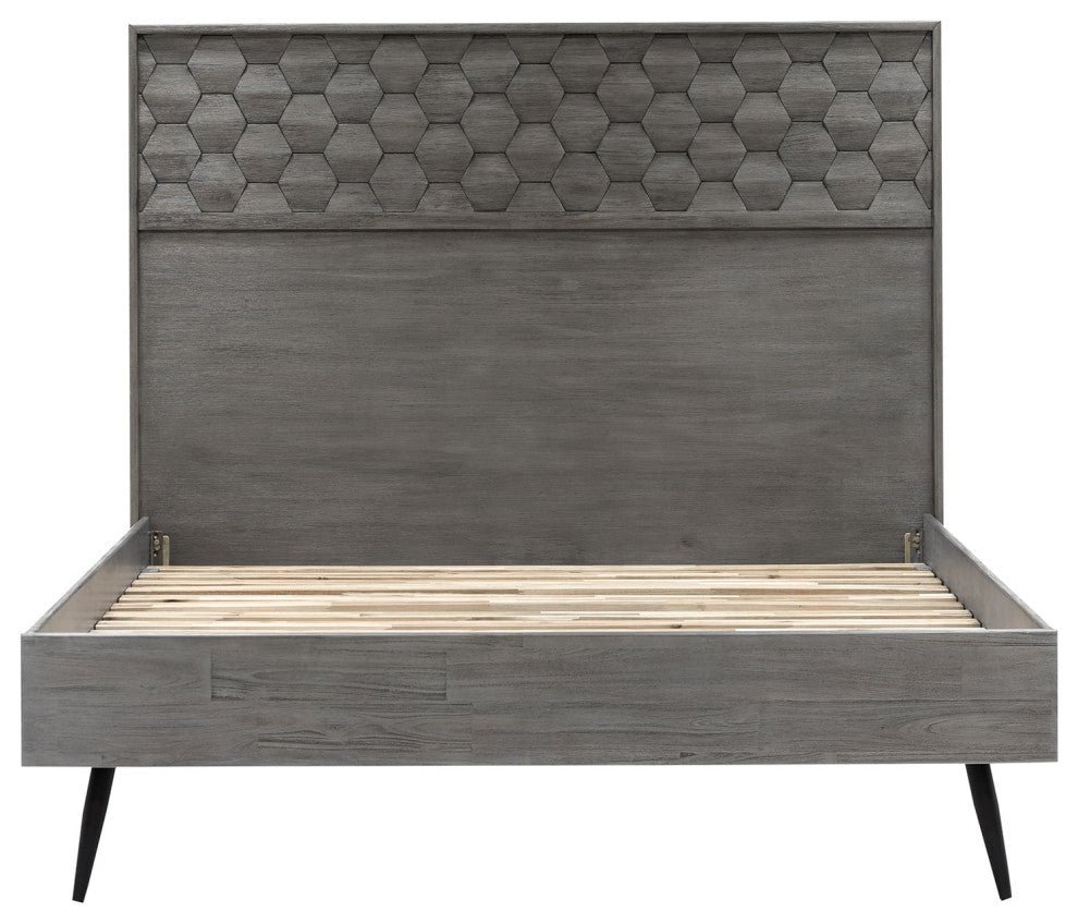 Makena 3 Piece Queen Bedroom Set in Grey Acacia Wood