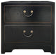 Oriental Black Lacquer 2 Drawers End Table Nightstand Cabinet Hcs7595