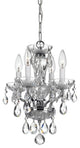 Crystorama 5534-CH-CL-MWP, 4 Light Mini Chandelier - Polished Chrome