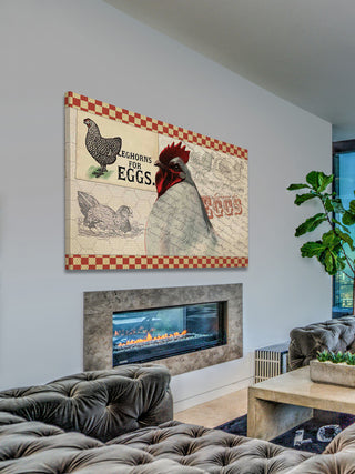 "Check Chicken 2" Painting Print on Canvas