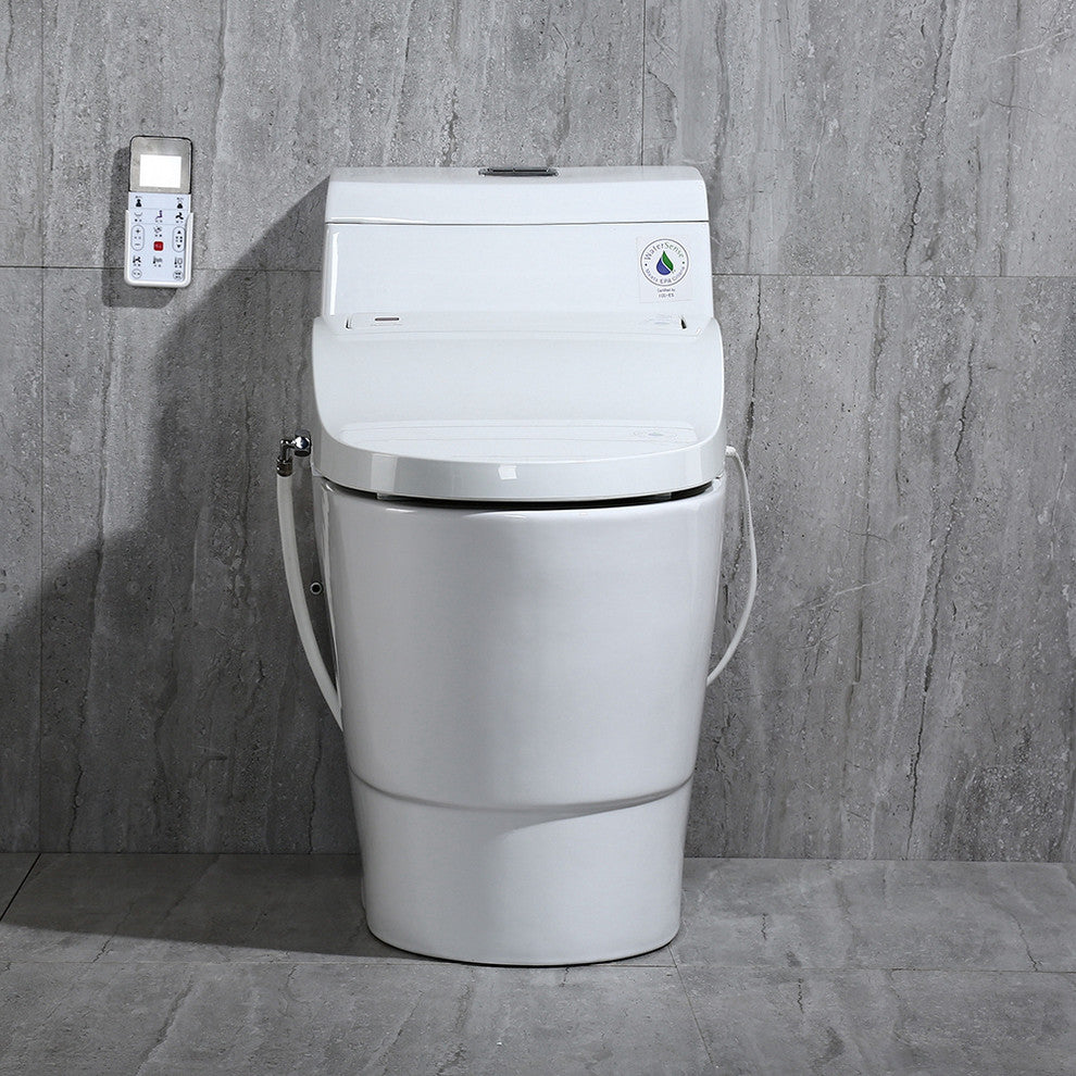 WoodBridge Luxury Elongated One Piece Toilet With Advanced Bidet Seat
