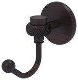 Satellite Orbit One Robe Hook With Twist Accents, Venetian Bronze