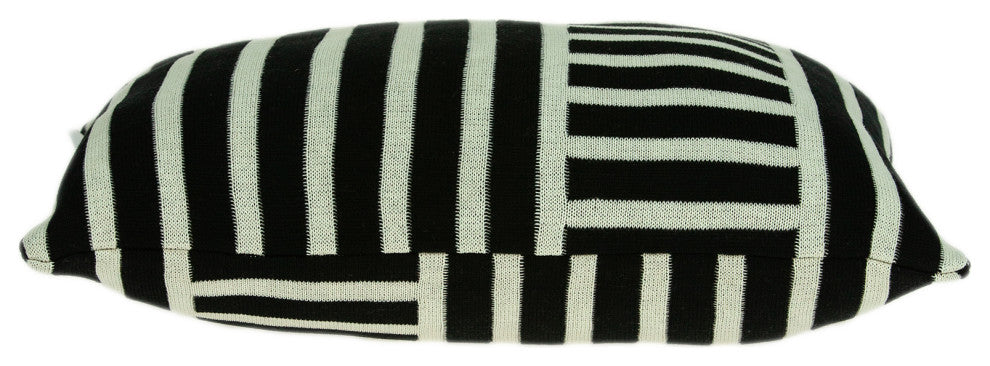 HomeRoots Elegant Black and White Lumbar Accent Pillow Cover