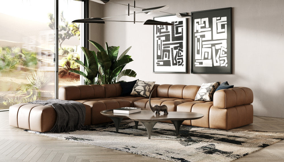 Modrest Beulah Modern Free Form Dark Ash Coffee Table
