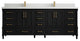 Aberdeen 84 Double Sink Bath Vanity in Black 2" White Quartz