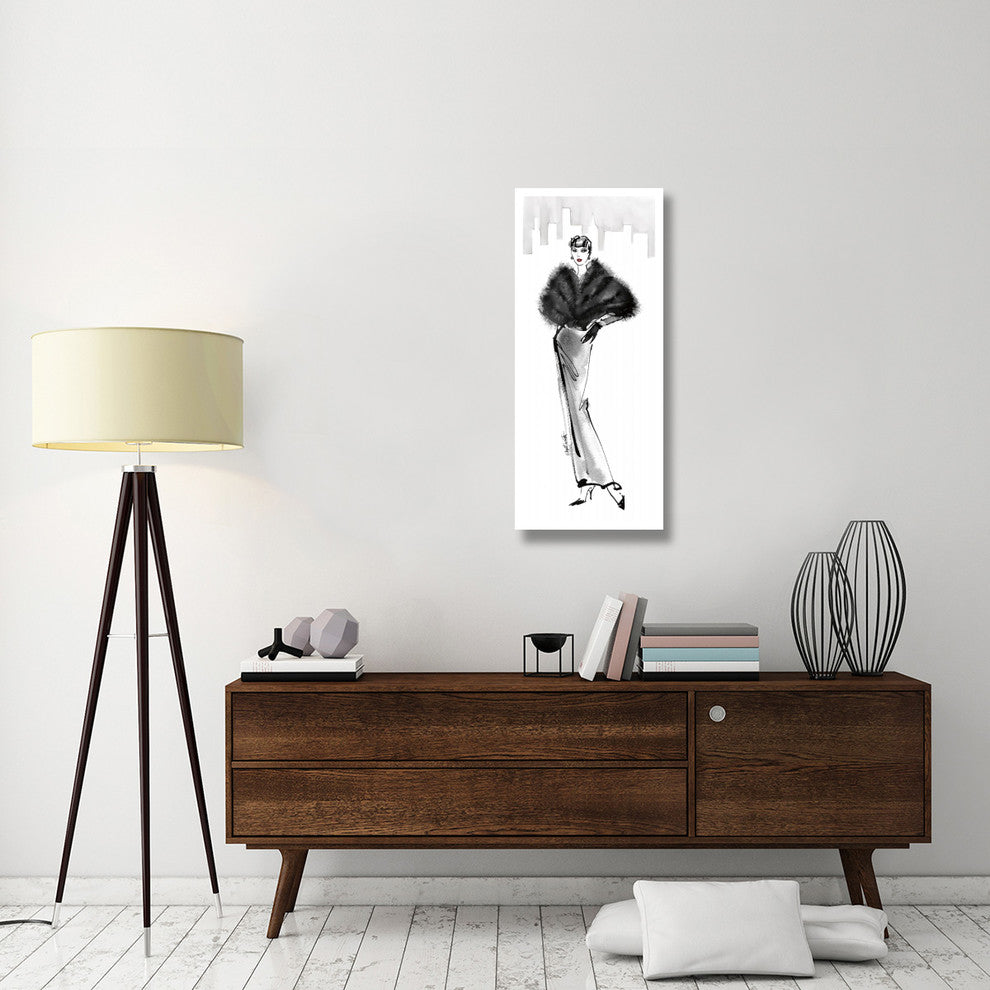 "Fifties Fashion I with Red" Digital Paper Print by Anne Tavoletti, 18"x42"