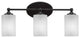 Capri 3-Light Bath Bar, Matte Black/Square White Muslin