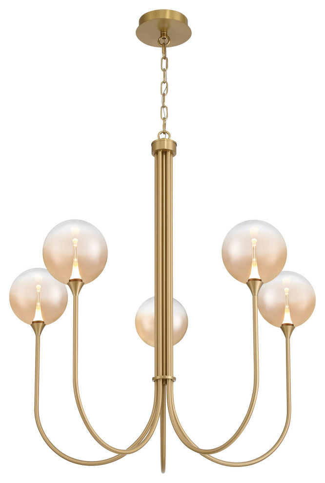 Iissa 5L 34" Gold Amber Chandelier
