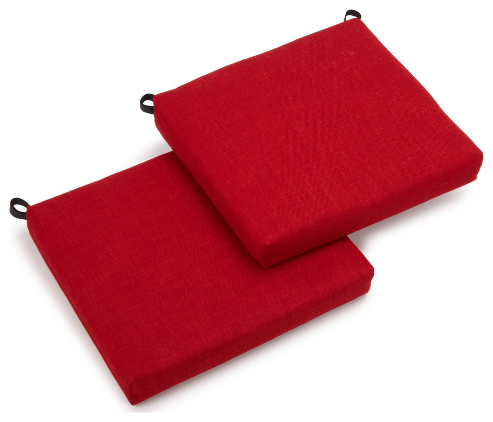 20"x19" Spun Polyester Chair Cushion, Set of 2, Papprika