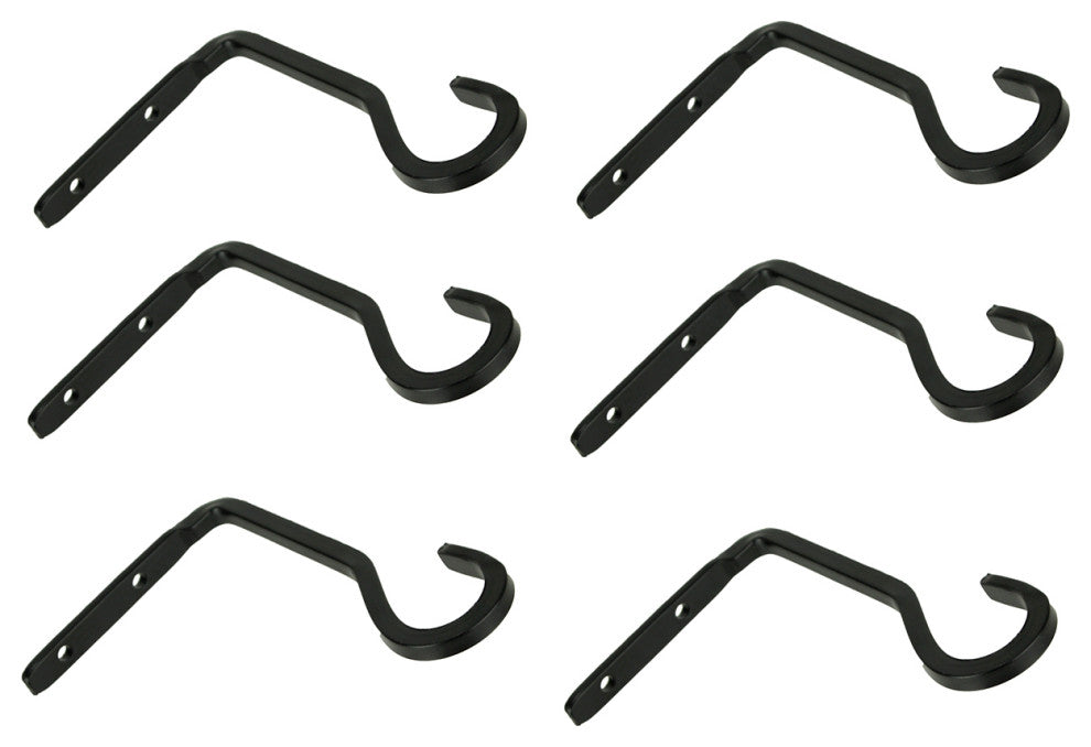 Black Forged Metal 6" Wall Hook Primitive Country Decor Set of 6