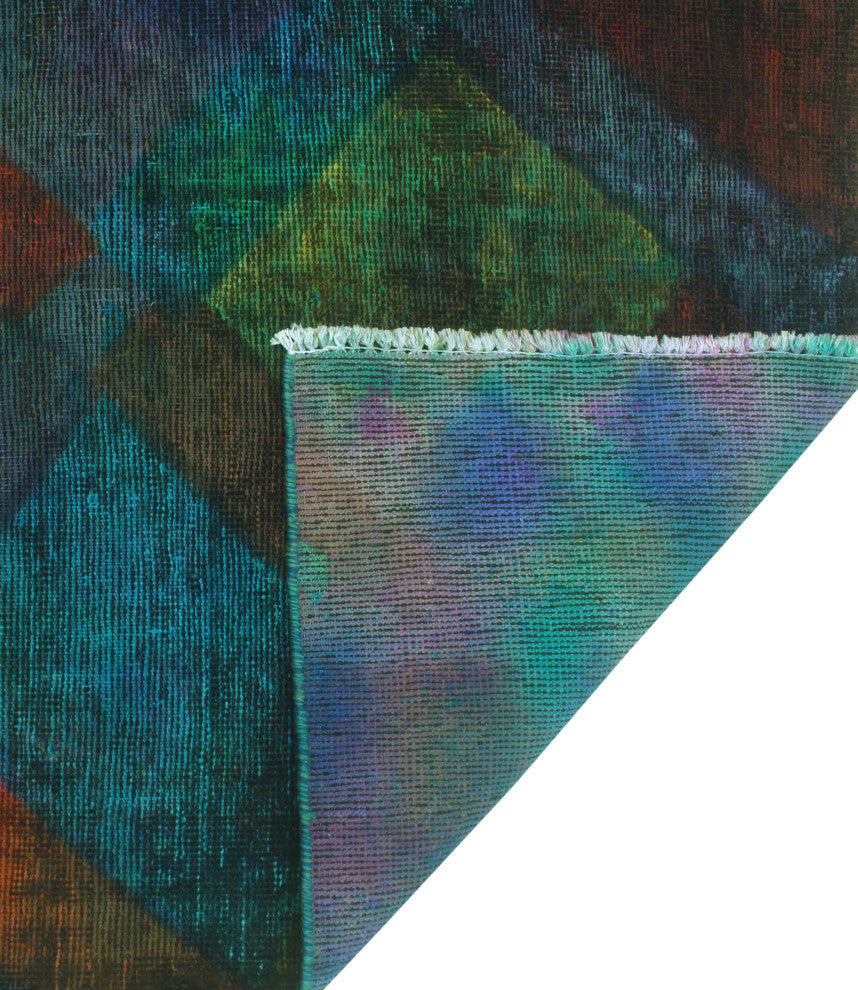 Vintage Rainbow-Dye Martyn Orange/Purple Runner, 3'3 x 6'8