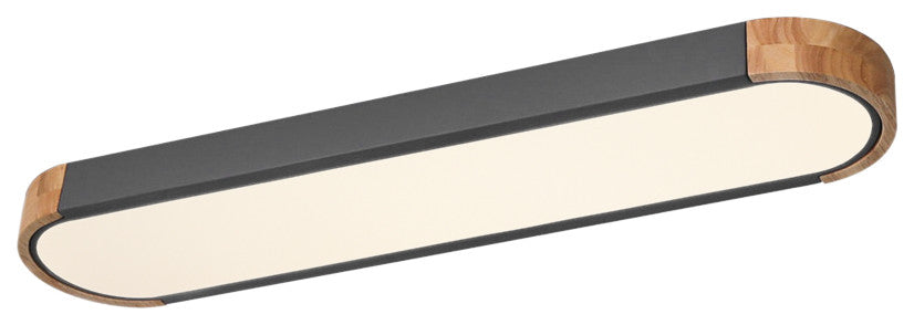 Simple Oval Dimmable LED Flush Mount, Gray, Warm White Light