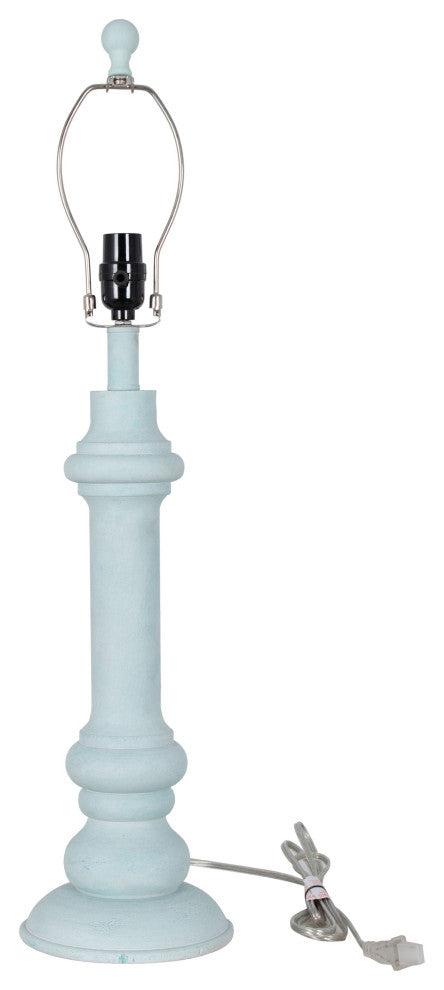 Polyresin 30" Table Lamp with Linen Shade, Light Blue (Set of 2)