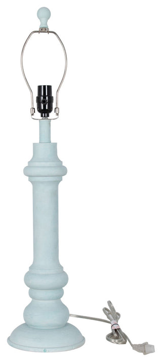 Polyresin 30" Table Lamp with Linen Shade, Light Blue (Set of 2)