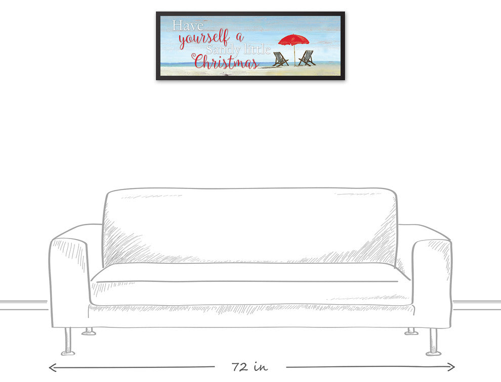 Sandy Little Christmas 12x36 Black Framed Canvas