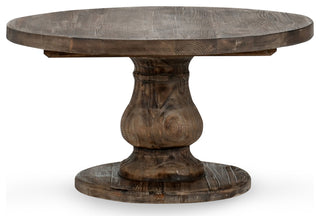 Carolina Reclaimed Pine Round Coffee Table, Rustic Brown