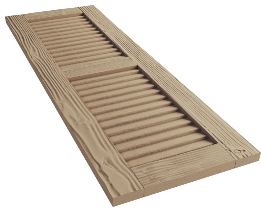 Rustic 2 Equal Louver Faux Wood Shutters, Per Pair, Sandblasted, 15x28"