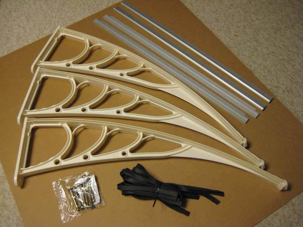 Solid Gray Door and Window Awning, 6'x3.25'