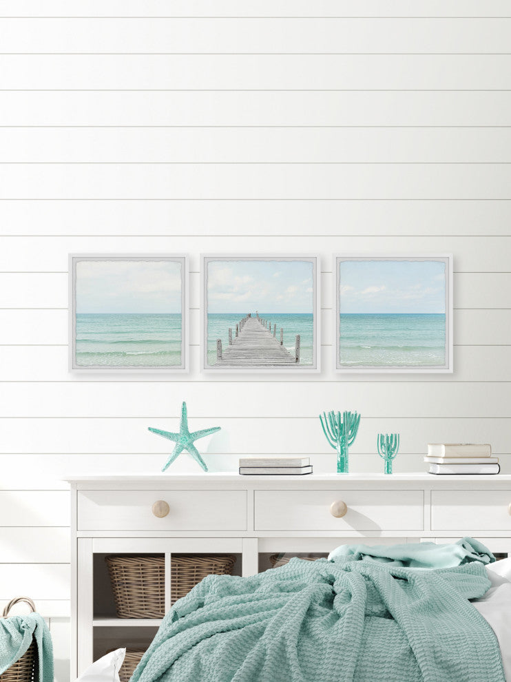 One Beach at a Time Triptych, 3-Piece Set, 18x18 Panels