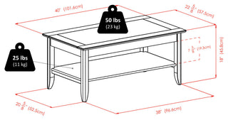 Santino Coffee Table, Oyster Gray